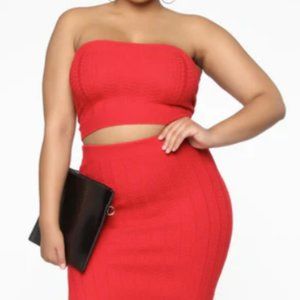 Warm Feelings Skirt Set - Red